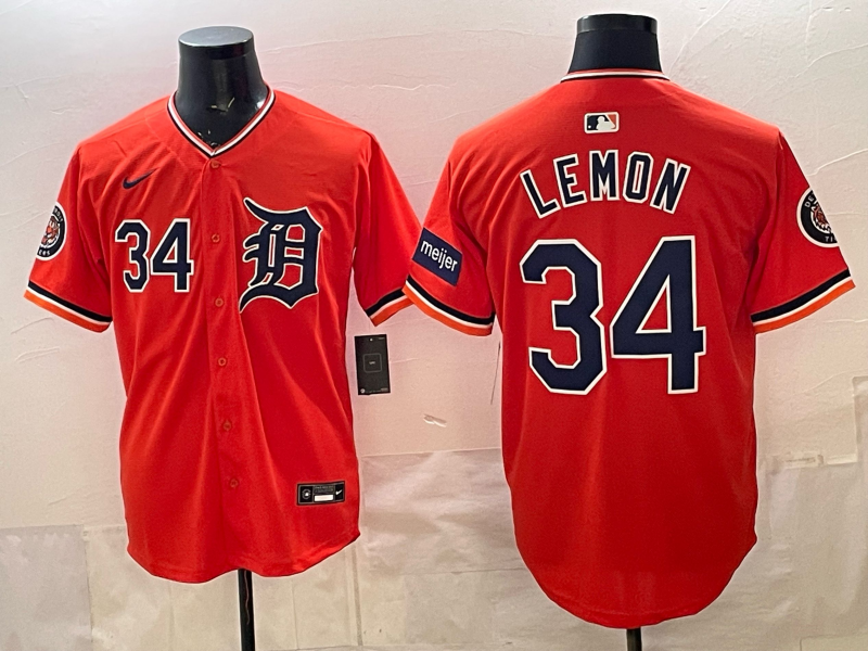 Men Detroit Tigers #34 Lemon orange Game Nike MLB Jersey 2026032005